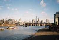 a river in london with boats on it