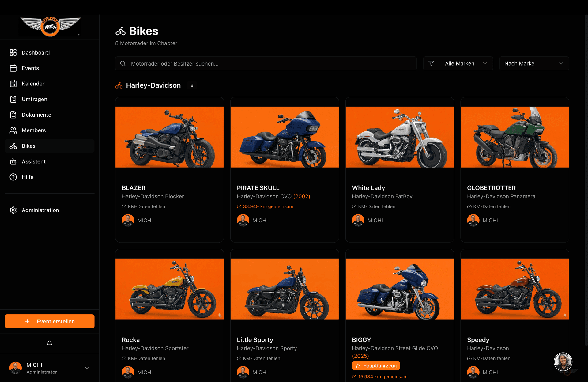 Galerie des motos