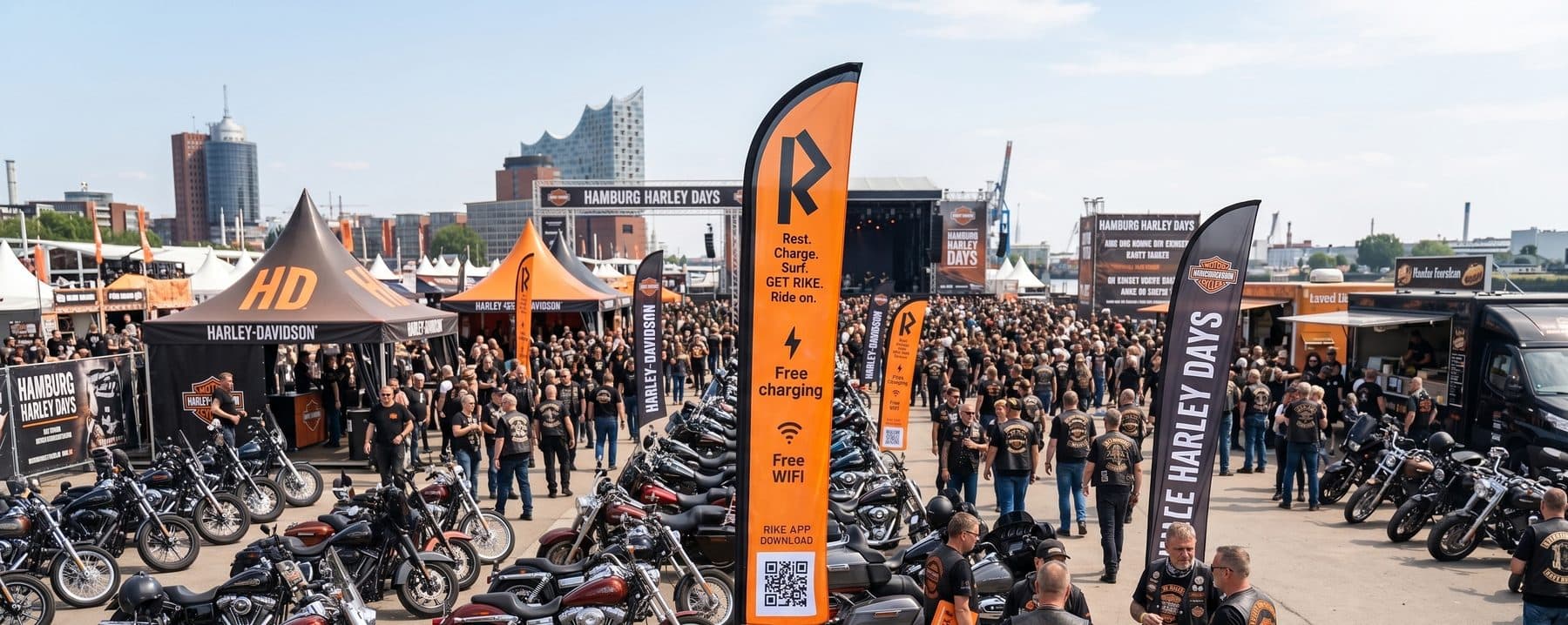 Hamburg Harley Days – Bikertreffen am Hafen mit RIKE-Stand