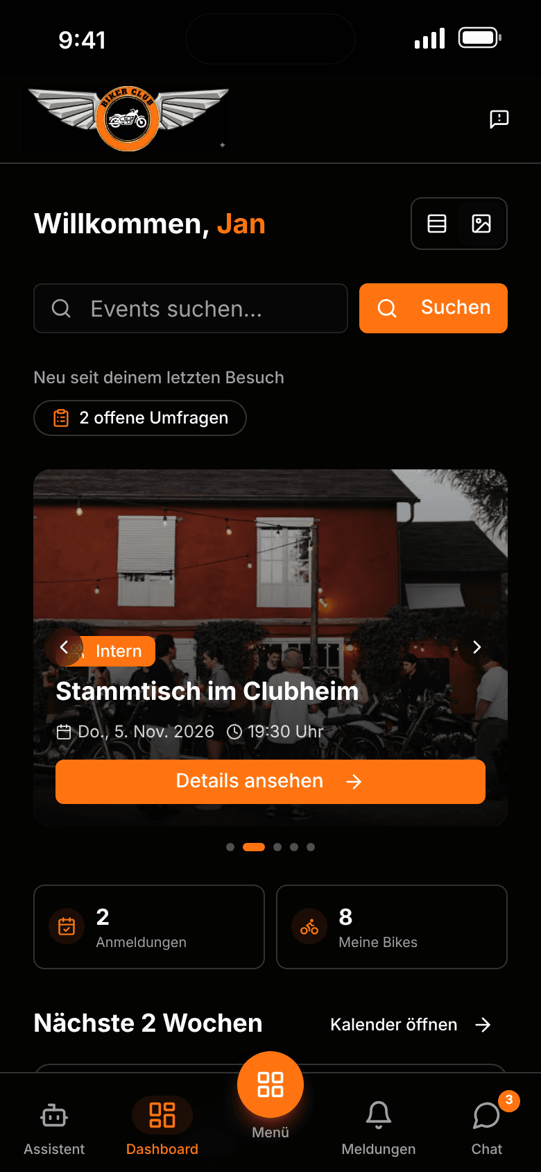 Das RIKE Dashboard als Mobile-App auf dem iPhone
